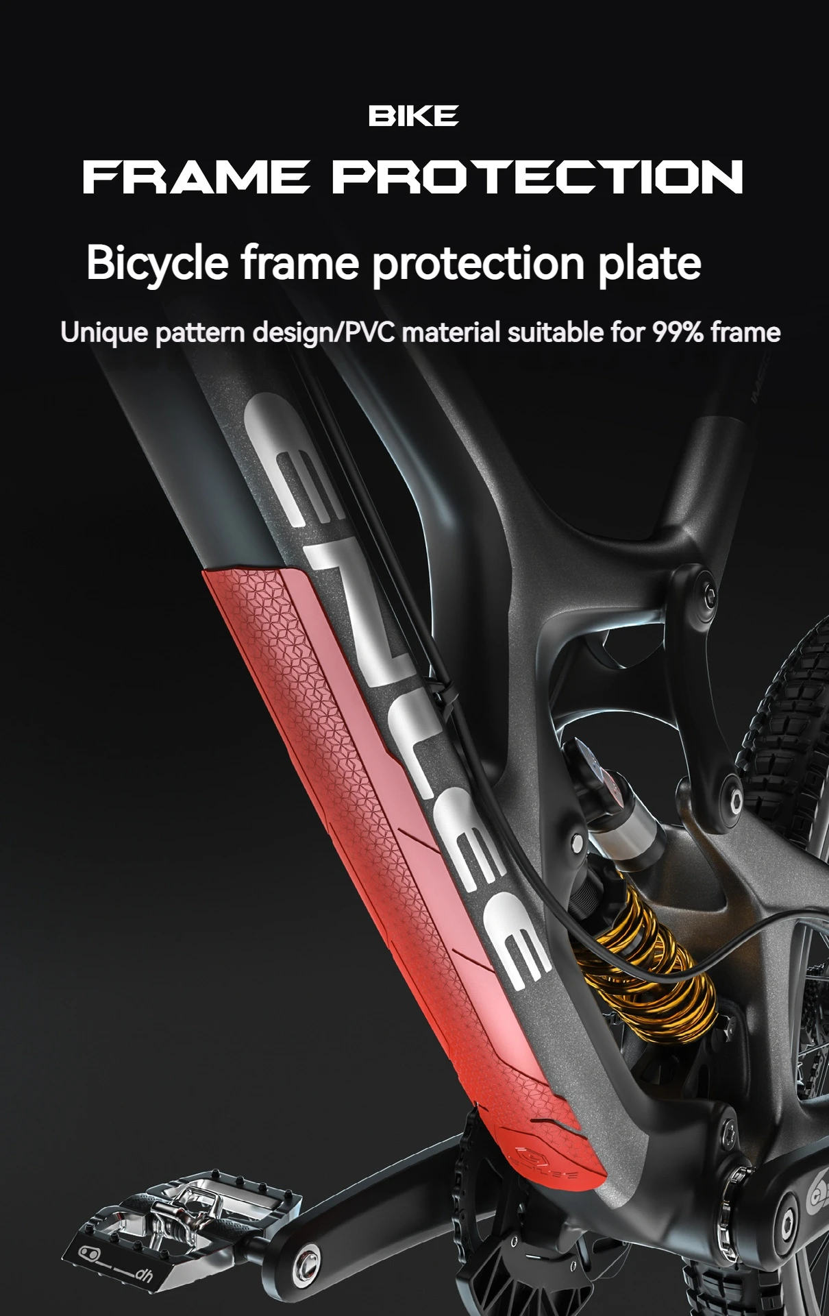 Description Picture 2 of itemENLEE Bike Frame Anti Scratch Protector MTB / Road Bicycle Anti Slip Sticker Protection Frame Cover Protector Chain Guard Sticke