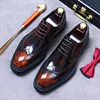 British Business Leather Shoes Formal Cowhide Thick-Soled Handmade Derby Shoes Stylish Men's Glossy Fine Craftsmanship Men Shoes 1