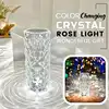 Rose Crystal Lamp Crystal Lights Touching Control with USB Port 3/16 RGB Color Changing Romantic Rose Diamond Table Lamp 1