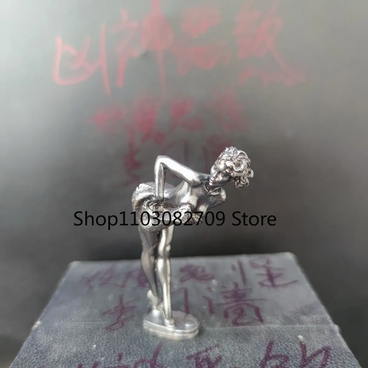 Black Solid Copper Old Beauty Girl Body Art Model Ornaments Statue