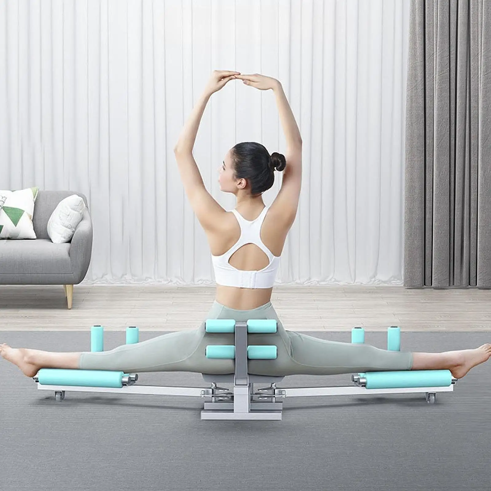 Leg Stretcher Leg Ligament Stretching Device Fitness Gymnastics Horizontal Press for Mma Yoga Cheerleading Dance