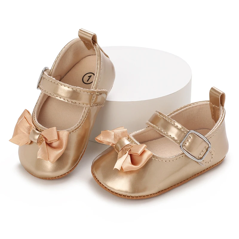 Spring And Autumn Cute Bow Soft Rubber Bottom Anti slip Princess Shoes 0-18M Newborn Casual Walking Shoes