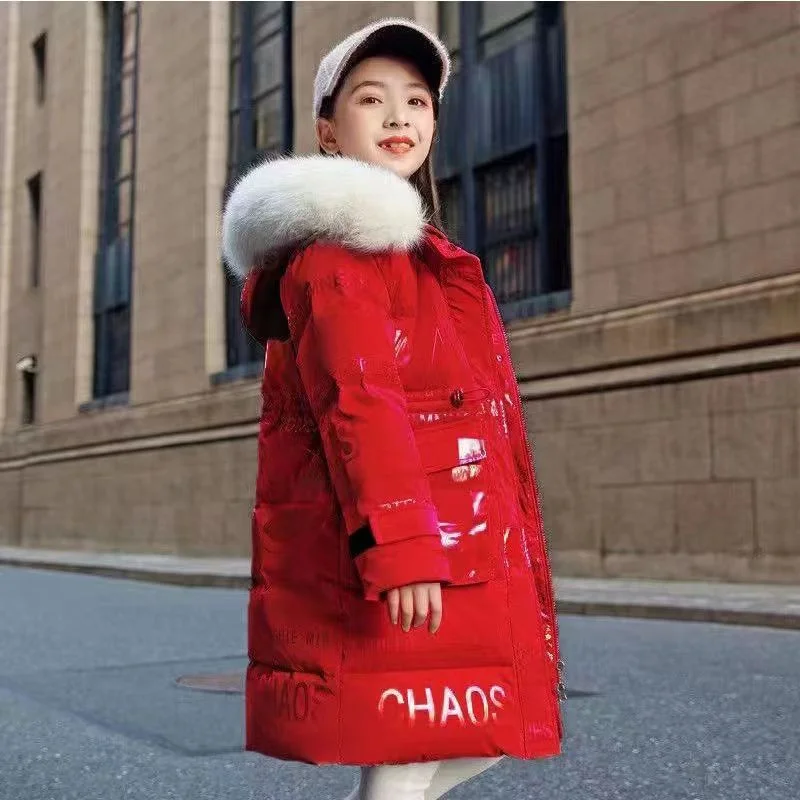 

Hooded Letter Coats Girls Cartoon Jackets Kids Thicken Warm Outerwear Children Trends Casual Overcoat Teens Fashion Clothing