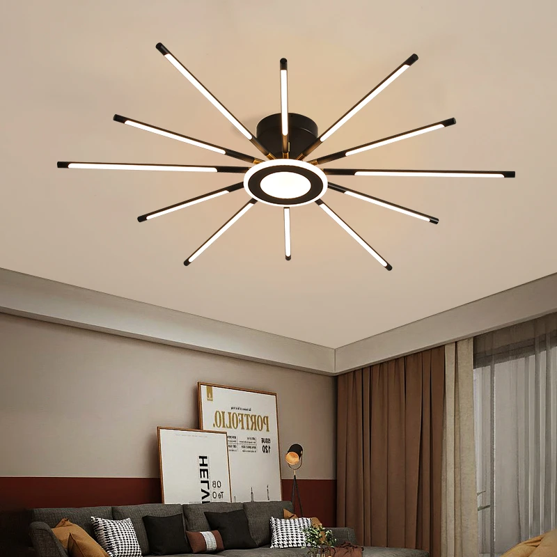 large chandeliers Nordic Modern Minimalist LED Living Room Chandeliers Fashion Creative Dining Room Light Luxury Atmosphere Bedroom Lighting Light dining room light fixtures