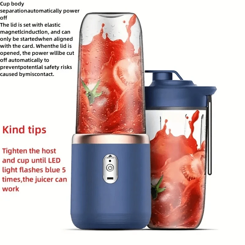 6 Blades Portable Fruit Juice Blenders Summer Personal Electric Mini Bottle Home USB Juicer Cup Machine For Kitchen 5