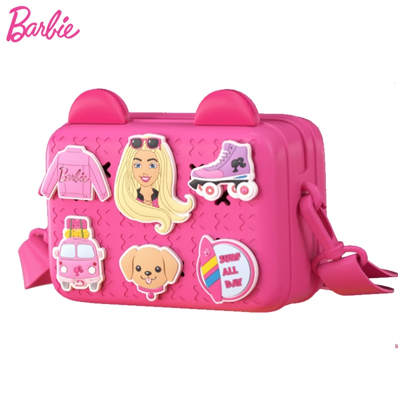 Original Barbie Backpack Shoulder Bag DIY Cartoon Hanbag Waterproof Outgoing Clothes Accessories for Girl Children Birthday Gift original barbie dolls club chelsea toys for girls children school life playset baby bonecas furniture accessories birthday gifts