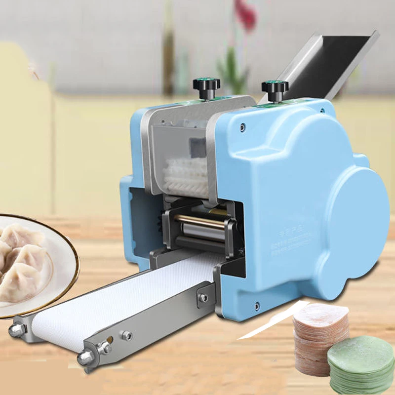Dumpling Wrapper Maker Machine Electric Automatic Wonton Wrappers Machine Roll Dough Press Commercial Round/Square Dumpling Skin