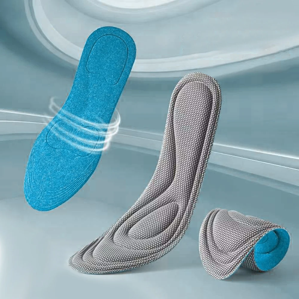 Solette ortopediche in memory foam da 4 pezzi per deodorizzazione antibatterica inserti per assorbimento del sudore scarpe sportive cuscinetti da corsa_voghion.com