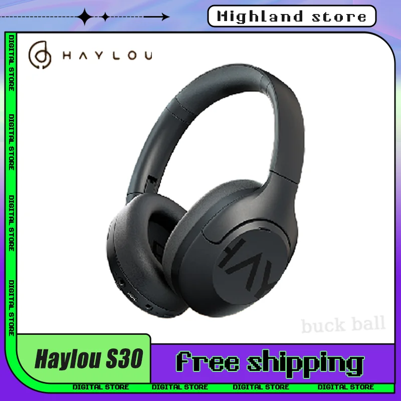 

Haylou S30 Wireless Bluetooth Headphones ANC Active Noise Reduction With Microphone Long Endurance Headsets Low Delay Earphones