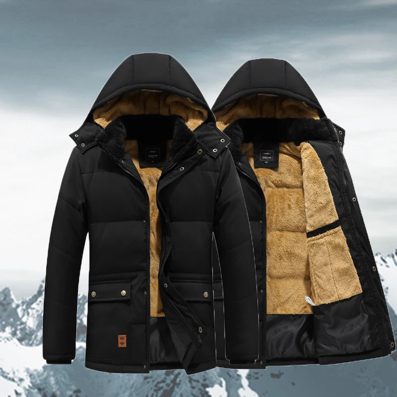 Cappotto Invernale Uomo Taglie Forti – Giacca Da Sci In Lana, Calda, 5XL E 9XL, Per Attività All'Aperto