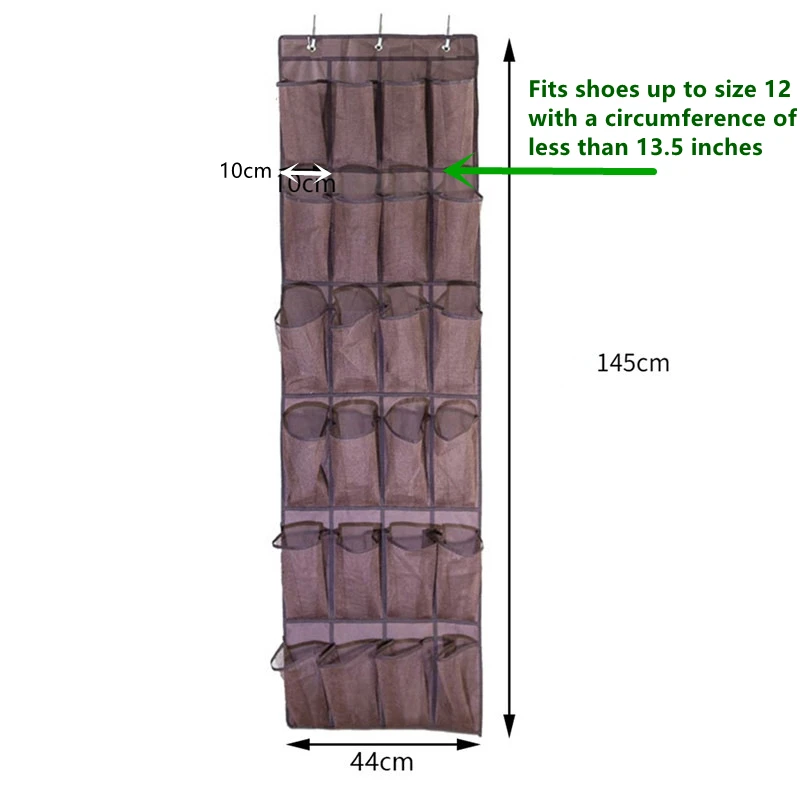 24 Pockets Shoe Hanger Door Hanging Storage Space Organizer Rack Wall Storage Bag Closet Holder 4