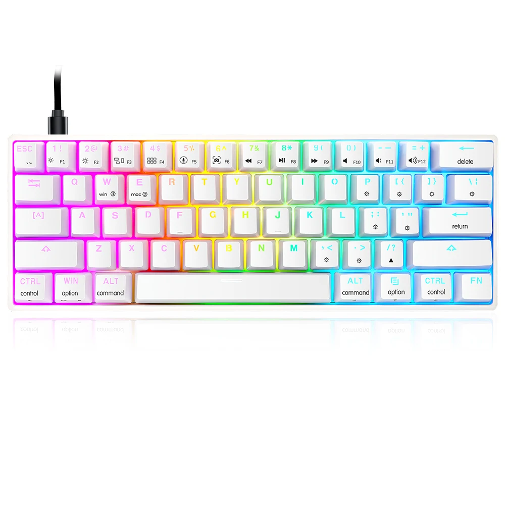 

Skyloong GK61 Mechanical Keyboard Gaming USB Wired RGB Backlit Gamer Mechanical Keyboards For Desktop Tablet Laptop SK61 61 Keys