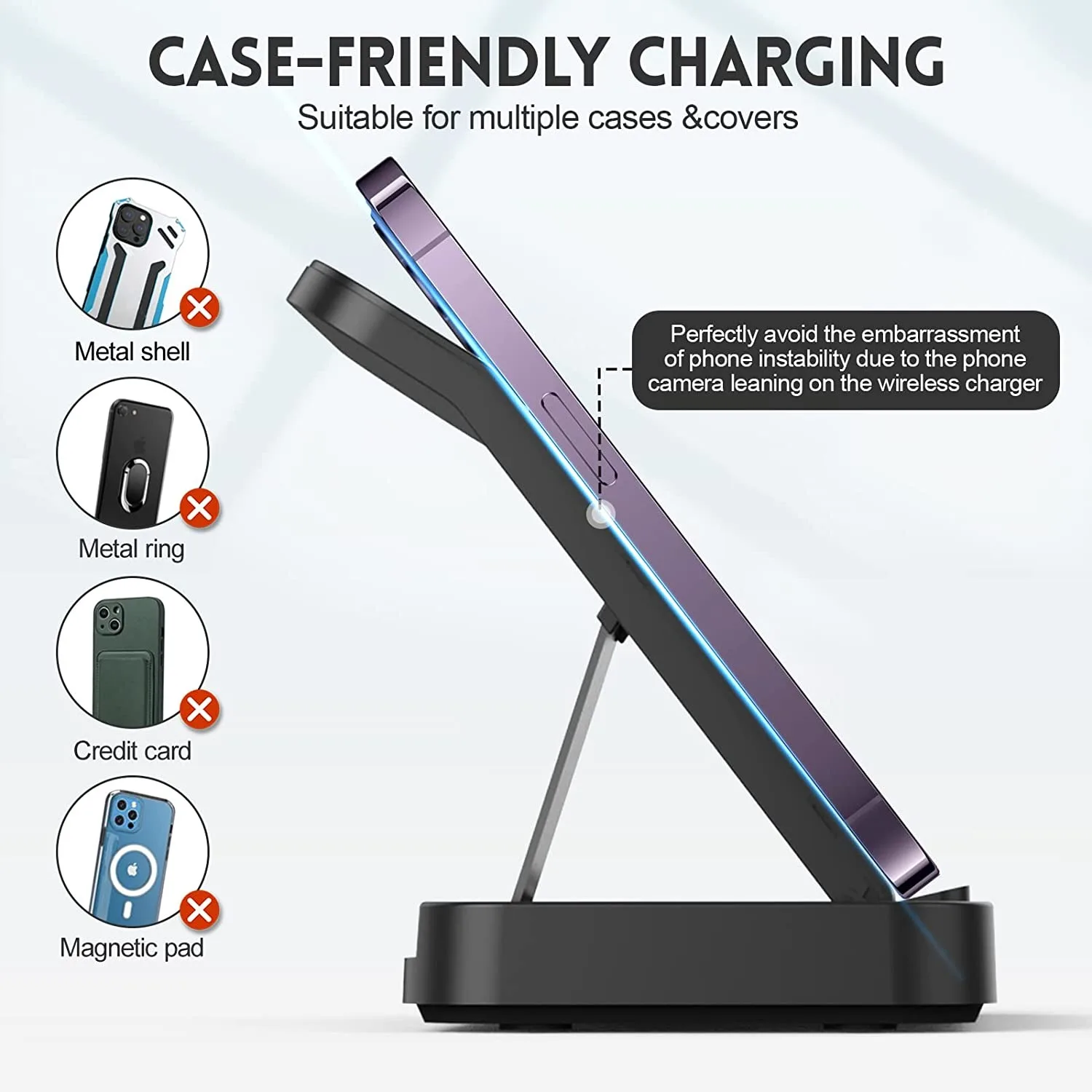 15W 3 In 1 Fast Wireless Charger Stand For iPhone 14 13 12 11 X 8 Apple Watch Foldable Charging Dock Station for Airpods IWatch