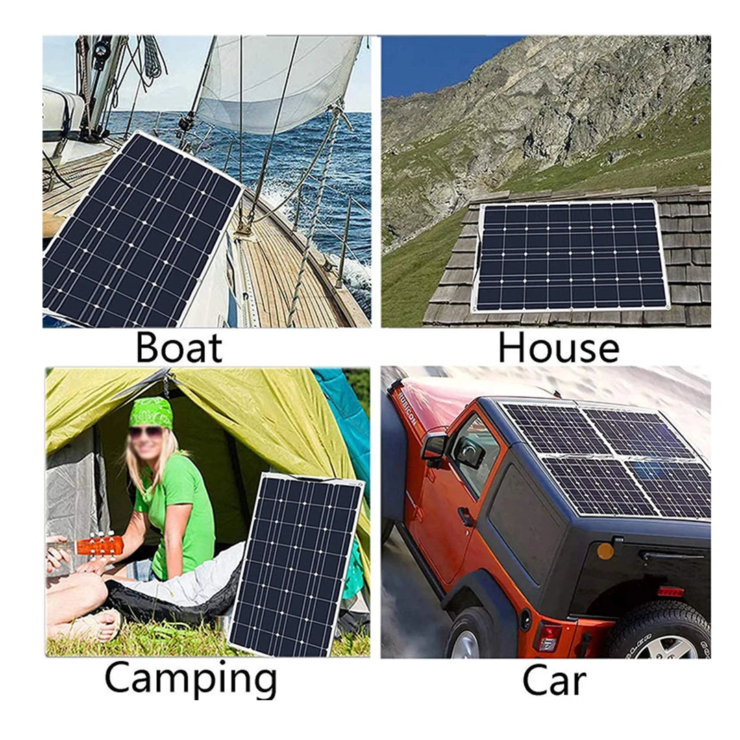 Outdoor Fast Charging 100W Monocrystalline Solar Panel Flexible Solar Panel Batt