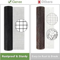 Black Hardware Cloth 1/2 Inch 48 in x 100 ft 19 Gauge PVC Coating Wire Mesh Rolls Vinyl Coated Welded Chicken Wire Fencing 2