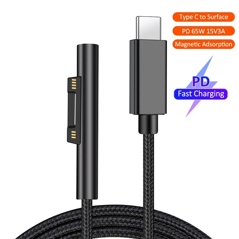 USB C 65W 15V 3A power supply charger adapter cable for Microsoft Surface Pro X 8 7 6 5 4 3 Type C PD tablet fast charging plug