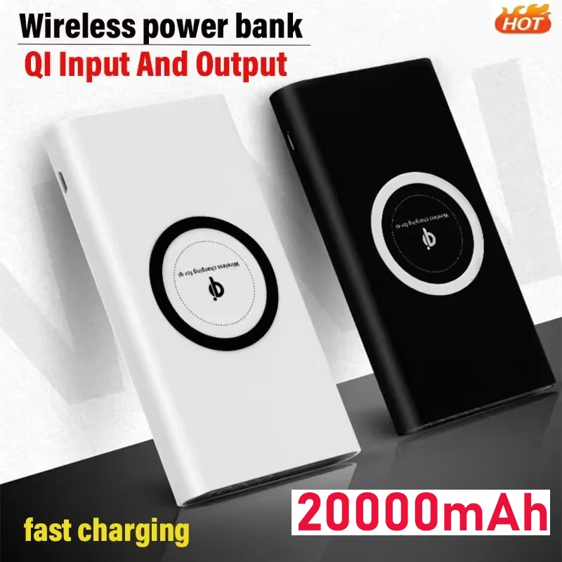 Wireless Power Bank 20000mAh Two-way Super-Fast Charging Power Bank Portable Type-c External Battery Pack Charger Universal 6