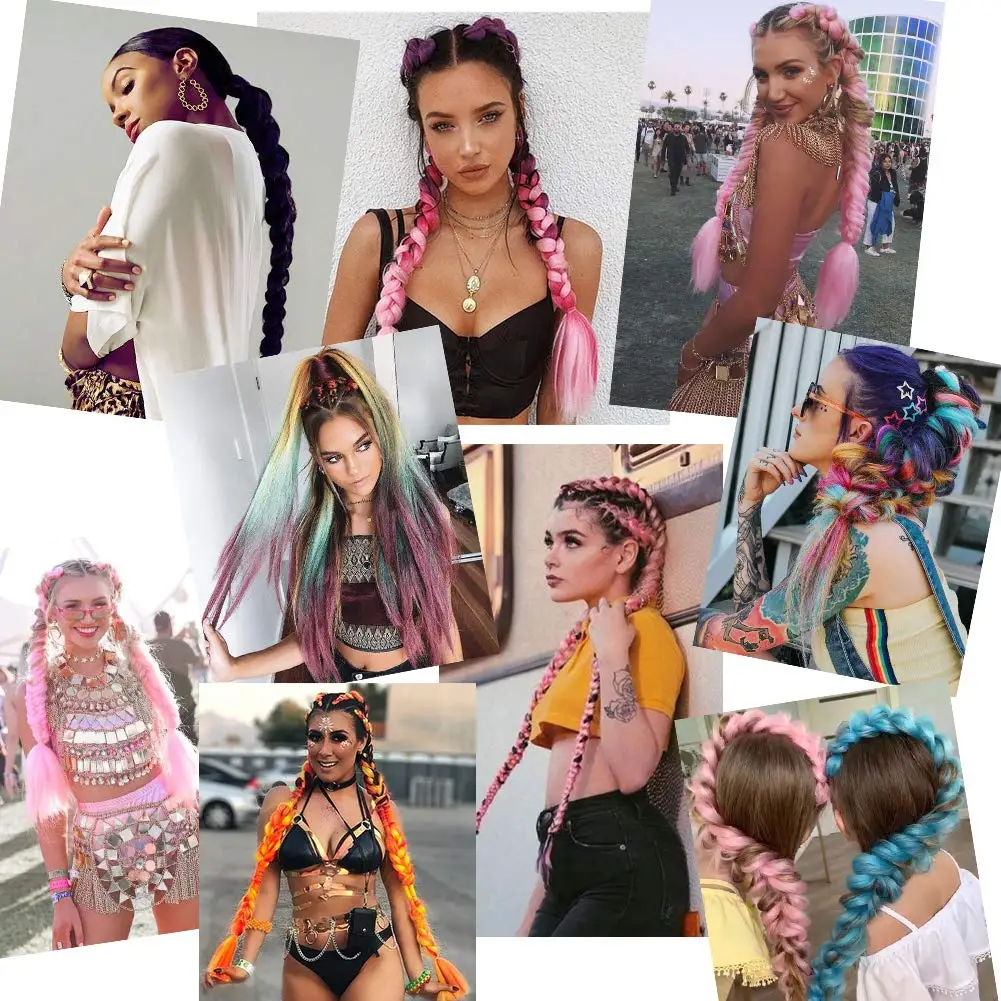 Black Jumbo Braiding Hair Synthetic Jumbo Crochet Braiding Hair For Box Twist Braids Hair Extensions Pre Stretched Box Braids