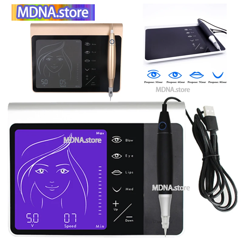 

Golden Wireless Full Touch Screen Permanent Makeup Machine Microblading Eyebrow Embroidery Digital Tattoo With Micro Needle