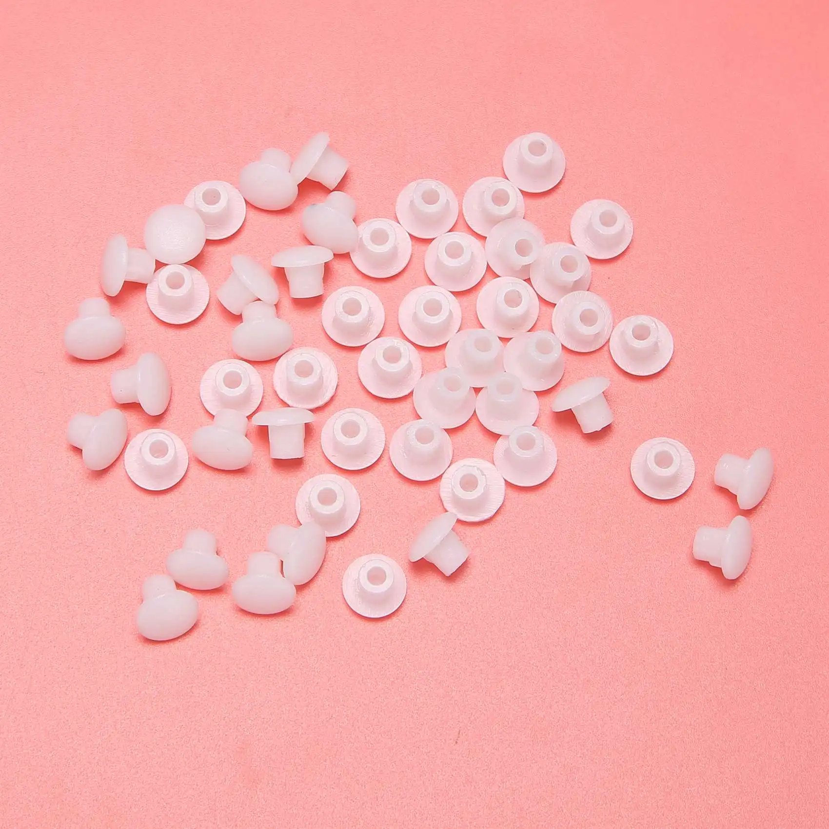 최신 플라스틱 둥근 모양의 커버 스크류 캡 뚜껑 흰색 50pcs 5mm 직경 구멍