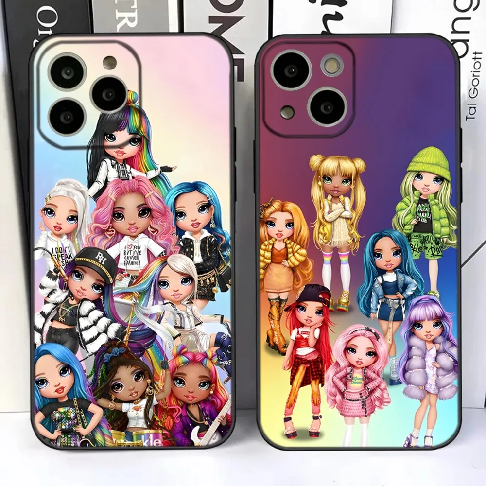 Simpatica Custodia Per Telefono R-Rainbow Dolls Per Iphone 15,14,13,12,11 Plus,Pro,Max,Xr,Xs,X,7,8 Plus,Se,Mini Silicone Soft