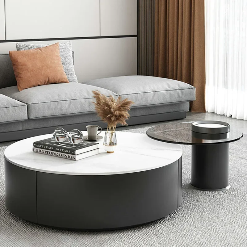 

Restaurant Coffee Table Luxury Round Salon Transparent Coffee Table Modern Living Room Mueble Entrada Recibidor Decoration Home