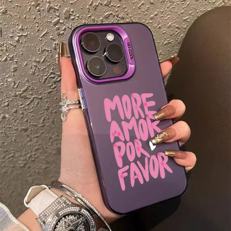 Colorful Maximalist More Amor Por Favor Design TPU Basic Phone Case Cover