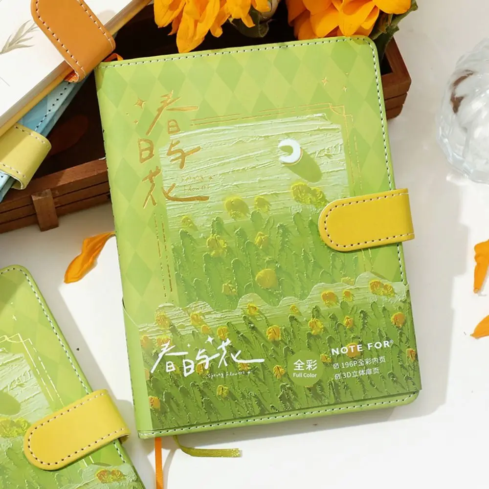 

Green Memo Pads Pocketbook Creative Paintings Business Notebook A5 Daily Planner Book Office Stationery