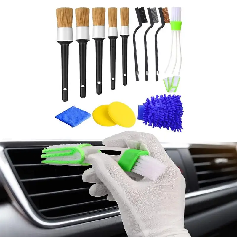 

Car Interior Detailing Kit Car Interior Cleaner Brush Set Car Detail Cleaning Brush For Wheel Exterior And Interior Auto