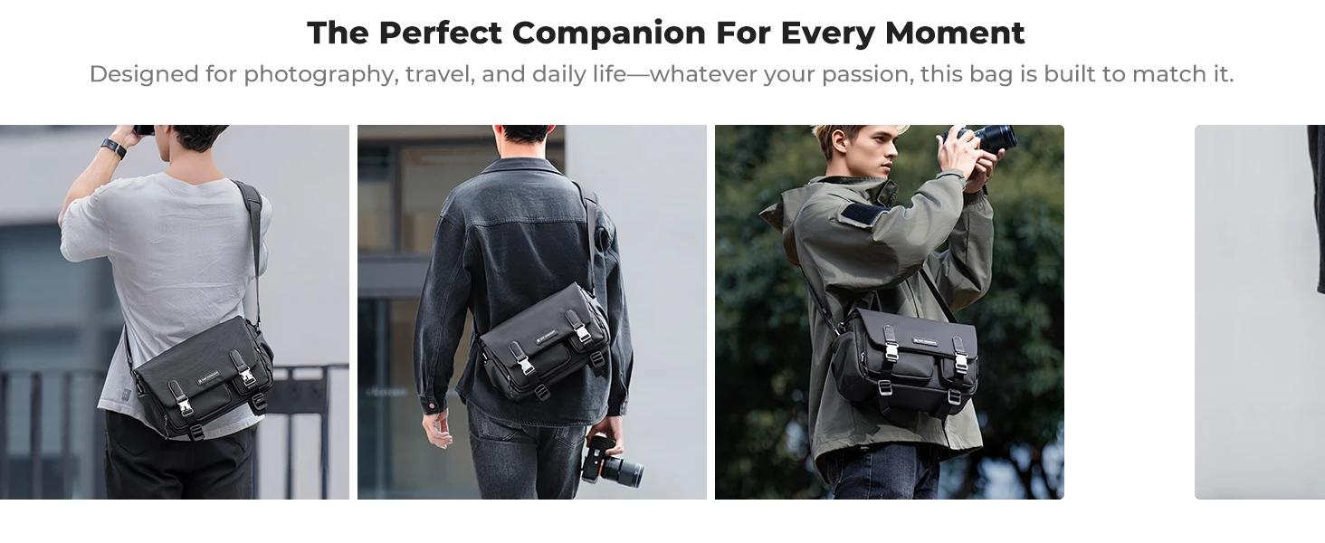 5F Concept Zipper Buckle Sling Travel Photography Shoulder Bag For Sony DSLR SLR Camera Accessories Tripod Holder_voghion.com