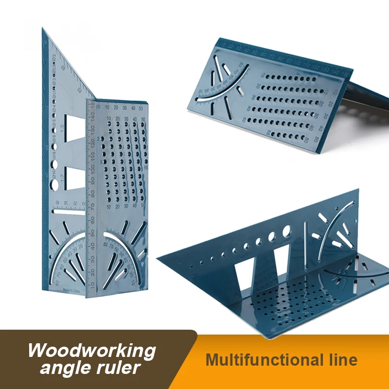 Woodworking Angle Ruler Multi-function Scribing 45 ° 90 ° Guiding Rule ...