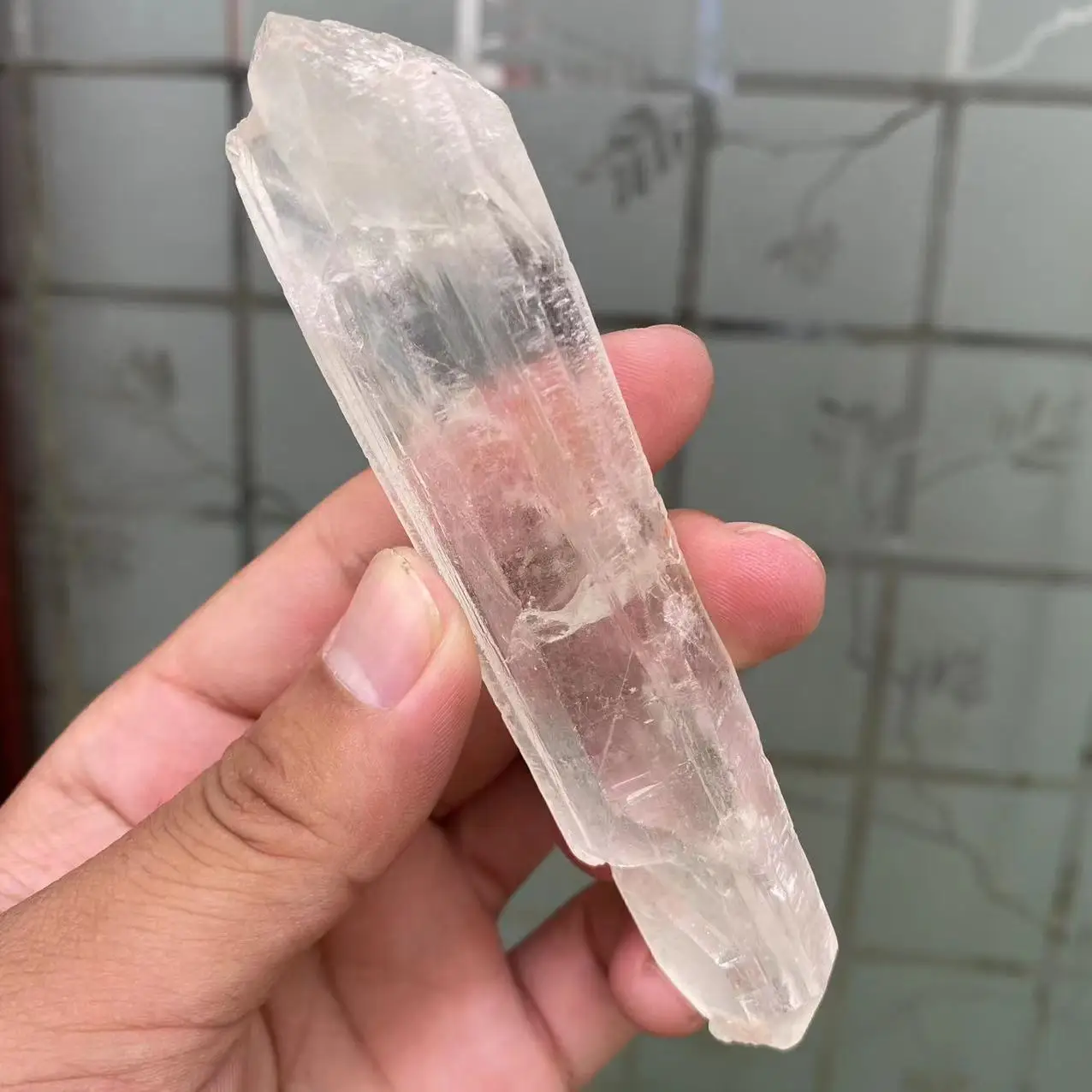 Natural White Clear Quartz Crystal Wand Healing Reiki Crystal Original Skeletal Crystal Point Specimen Home Decor Minerales 3