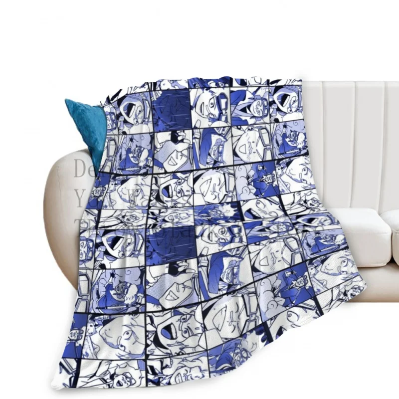 Oboro Shirakumo collage color version Throw Blankets Soft Velvet Blanket Travel Bedding Fleece Blanket 2