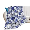 Oboro Shirakumo collage color version Throw Blankets Soft Velvet Blanket Travel Bedding Fleece Blanket 2