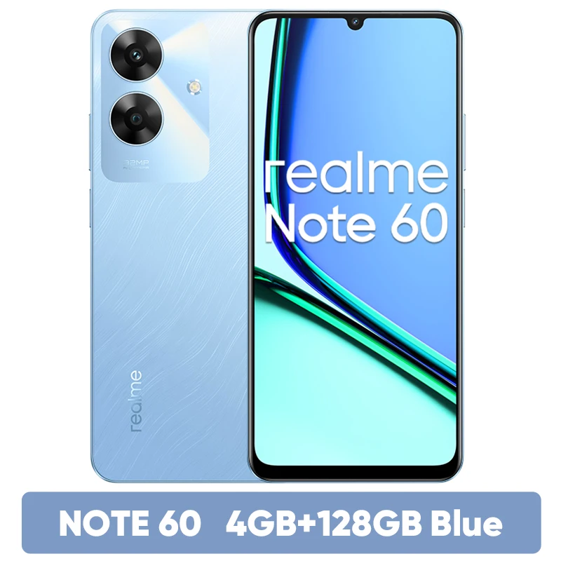 realme-Smartphone Note 60,32MPカメラ,6.74インチ画面,90Hz