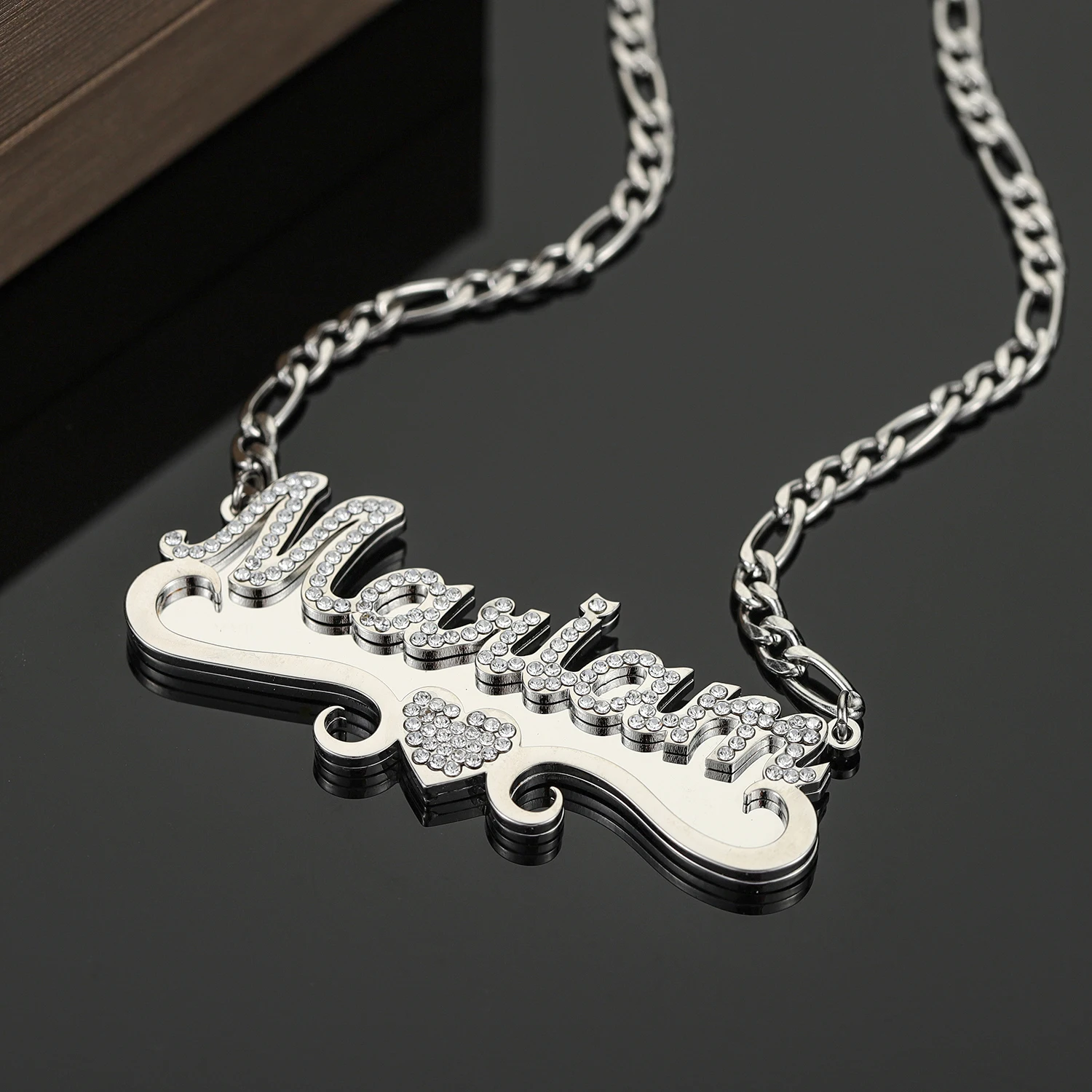 New Customized Name Bling Necklace With Snake Chain Crystal Tiny Name Necklace For Women Personalized Bridesmaids Gift For Her