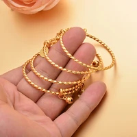 Gold Color Baby Bangles &bracelets Birthday Jewelry Best Gift for Girls Kids Child 1