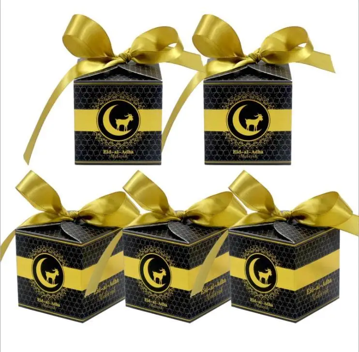 

Украшения на Рамадан EID Mubarak, Подарочная коробка, исламский мусульманский фестиваль, ранний Рамадан, печенье, конфеты, коробка