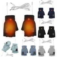 Double-Sided Heating Gloves Washable Rechargable Mittens Warm Full Half Finger Warmer Electric Thermal Gloves for Outdoor Hiking