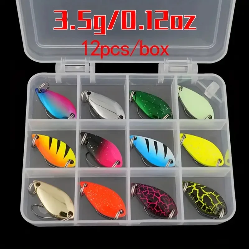 12Pcs Löffel Angeln Lockt Kleine Angeln Jig Löffel Köder Spinner Köder für Forelle Bass Barsch Angeln Zink/metall Legierung 2,5g 3,5g 5g – Detail 7