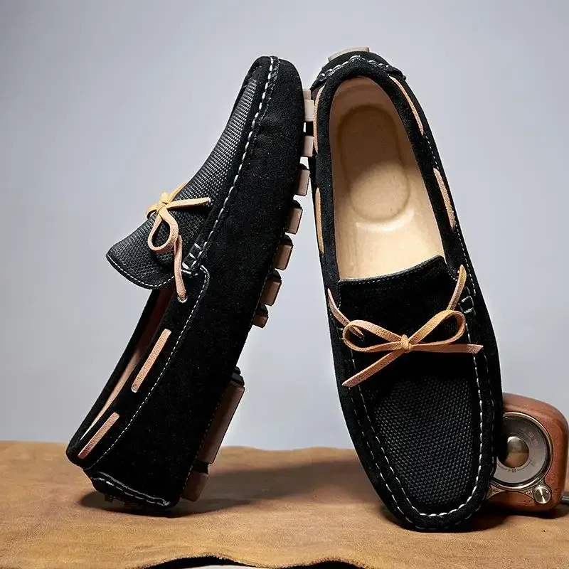 

Soft Bottom Moccasins Men's 2024 New Summer British Style Slip-on Lazy Advanced Loafers