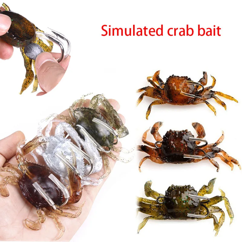 10cm 3D Simulation Crab For Octopus Artificial Baits Silicone Soft Fishing  Lures With Hook Saltwater Winter Fishing Tackle Tools - AliExpress