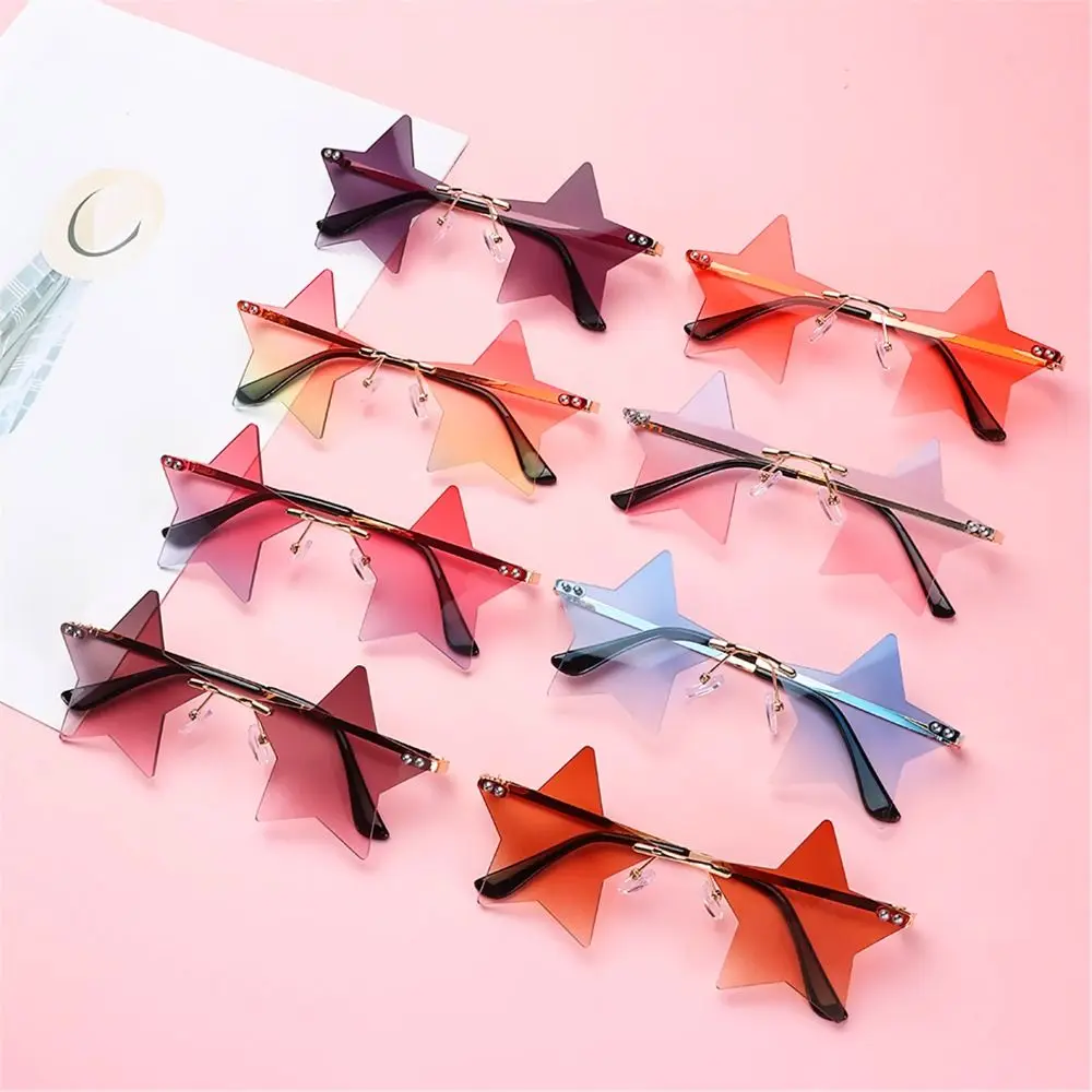 

Rimless Sunglasses Star Shape Sun Glasses Party Glasses Pentagram Eyewear Funny Cute Eyeglasses Christmas Decoration Women Men