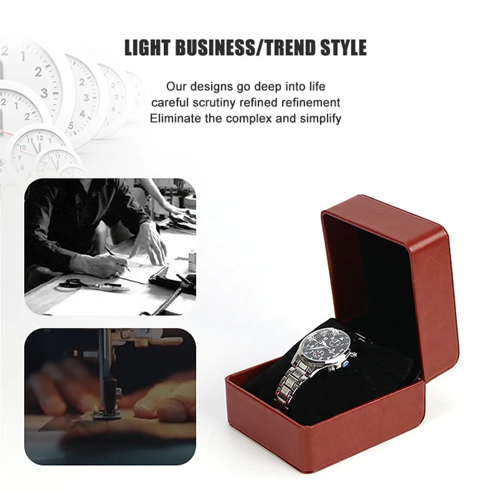 Watch Storage Box Retro Style Jewellery Organizer Packaging Case Solid Color Gift Display