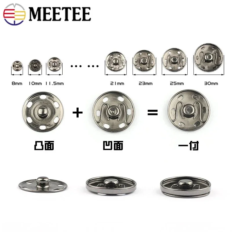 50Sets 8-30mm Metal Press Studs Buttons Scrapbooking Invisible Snap Fasteners Button Sewing Children Shirt Coat Accessories 3