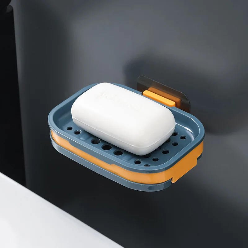 

1PC Non-slip Soap Holder Bathroom Strong Suction Drain Rack Soap Dishes Household Suction Cup Wall Mounted Soap Dish