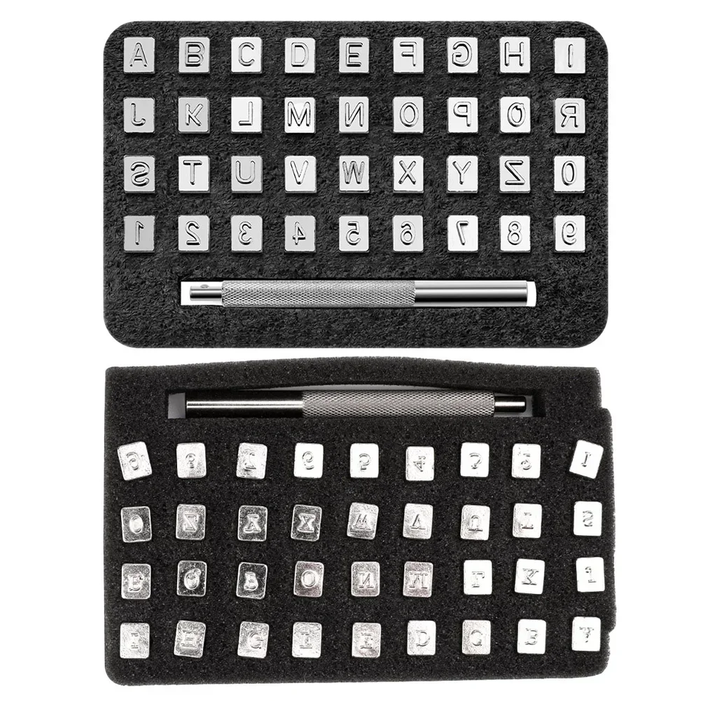 스테인리스강 알파벳 번호 스탬프, 레더크래프트 구멍 펀칭 도구 키트, punzoni numeri telaio 펀치, 36 개, 4.5mm, 6.5mm