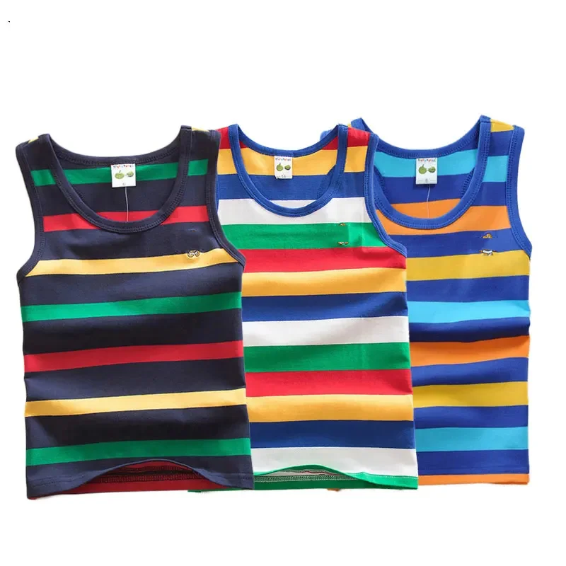 Girls Tank Tops Summer Striped Children Undershirt Cotton Kids Underwear Model Teenager Camisole Baby Singlets Clothing