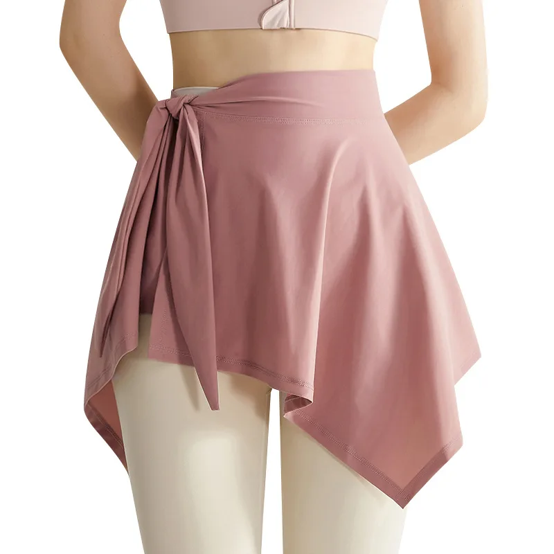 Dance Yoga Butt Cover Skirt Quick Dry One-piece Yoga Apron Fitness Running Anti-emptied Women's Exercise Skirt