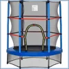 55" Mini Trampoline for Kids with Enclosure Net, Springless Design, Safety Pad, Indoor Outdoor Toy, Gift for Ages 3-6